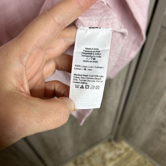 J Crew Garcon Classic Shirt in Baird McNutt Irish linen Size 10 Pink - Picture 5 of 8